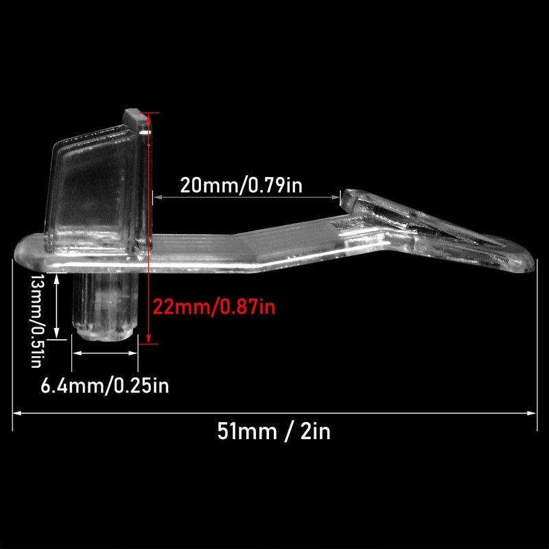 LUORNG Shelf Support Peg 20PCS Clear Plastic Locking Shelf Support Pin Clips, Cabinet Shelf Pins for 1/4inch Diameter Hole and 25/32inch Shelf,Self-Locking Bracket Clips - Image 4